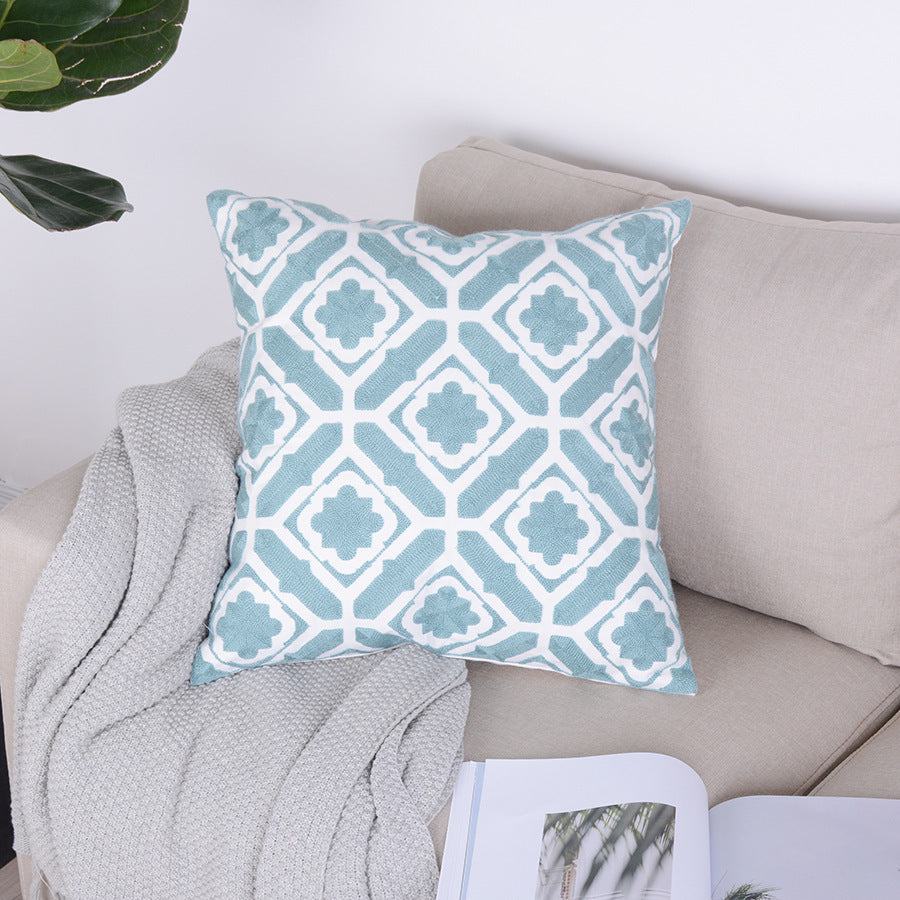 Blue Geometrical Image Drawing Minimalist Pillowcase