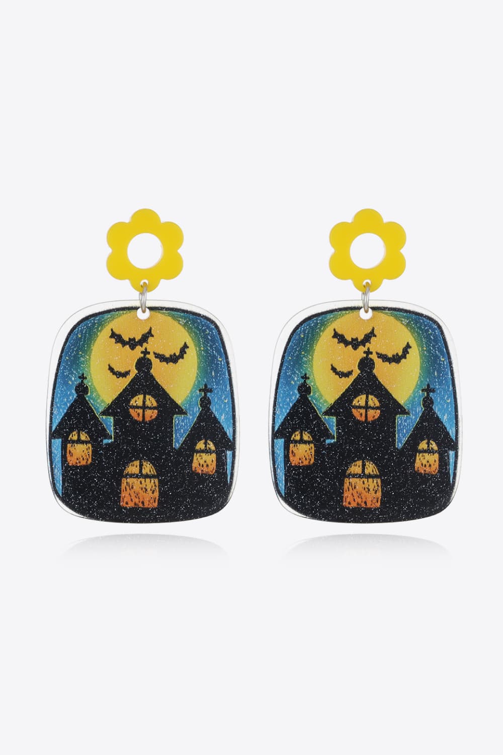 Halloween Theme Earrings Castle One Size