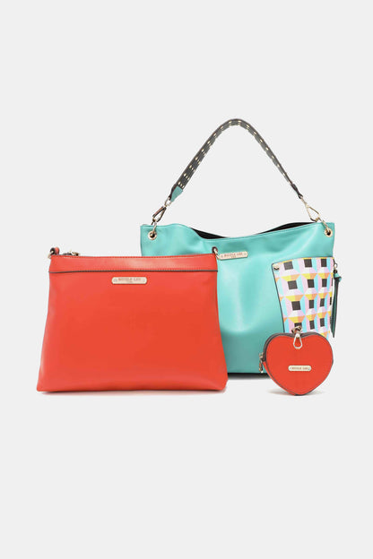 Nicole Lee USA Quihn 3-Piece Handbag Set Turquoise One Size