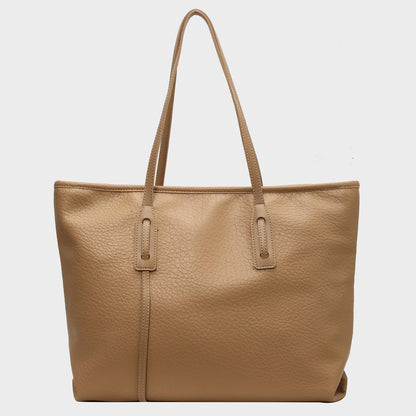 PU Leather Tote Bag Camel One Size