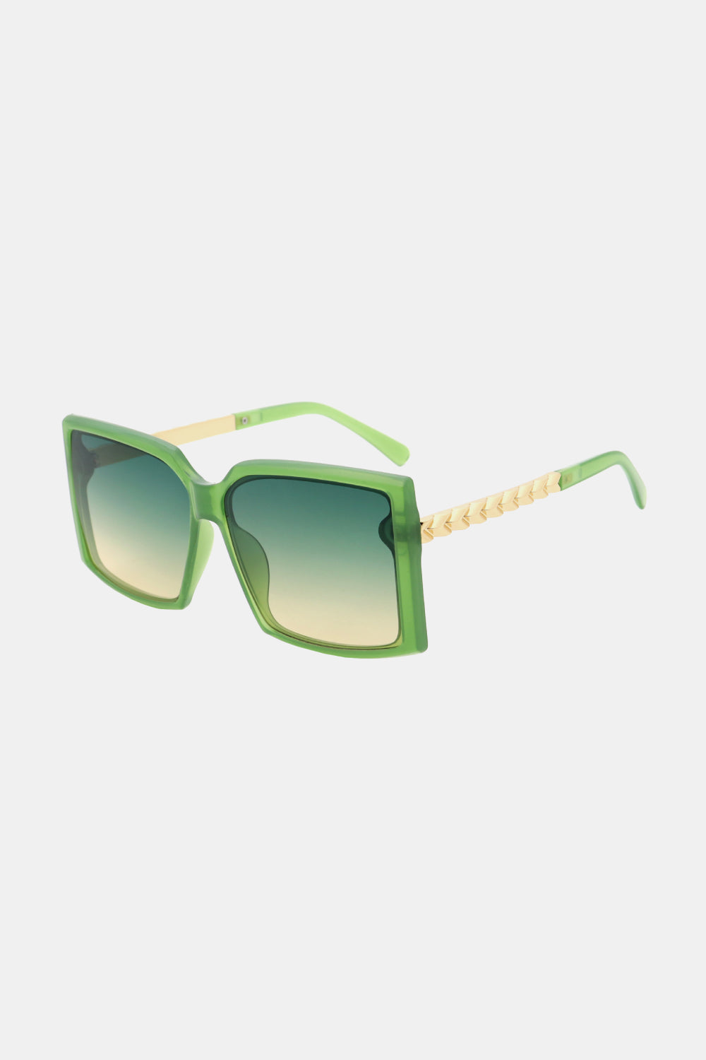 Polycarbonate Frame Square Sunglasses Green One Size