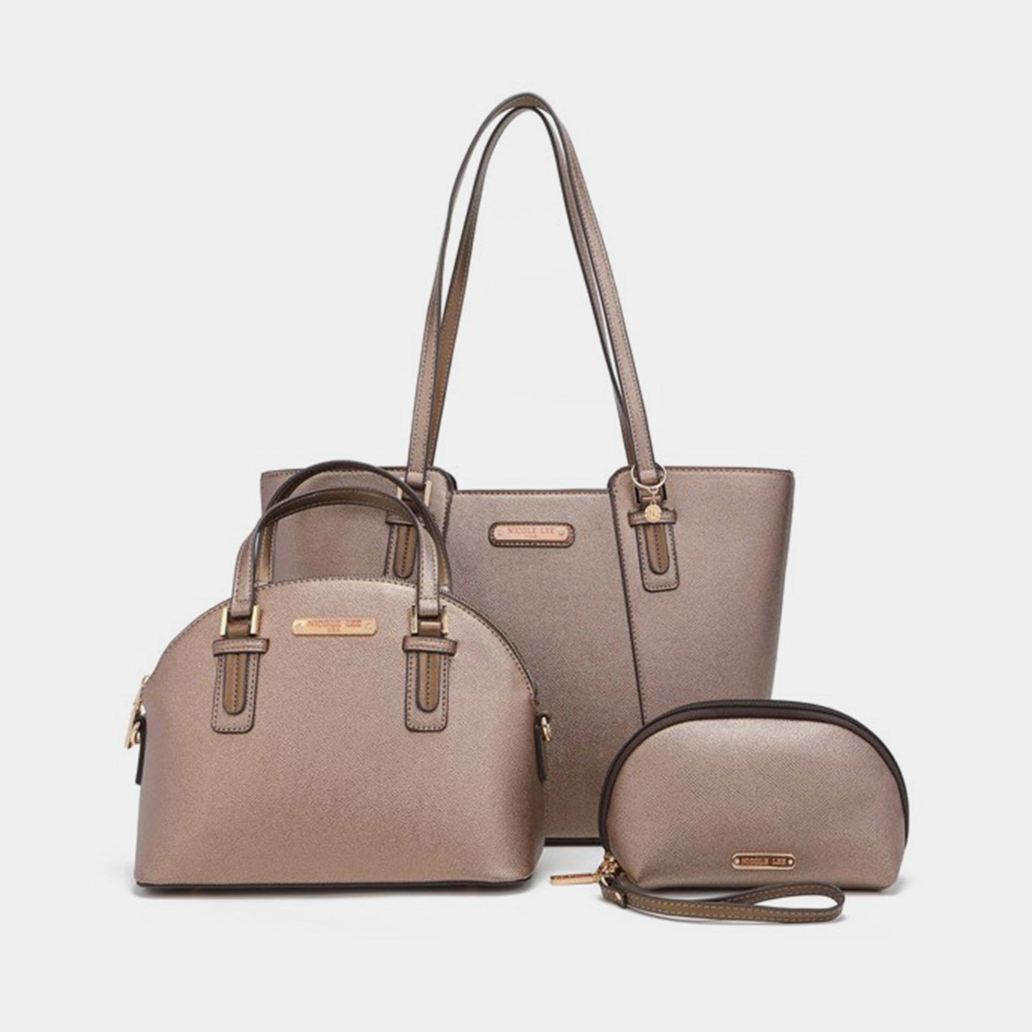 Nicole Lee USA 3-Piece Handbag Set BRONZE One Size