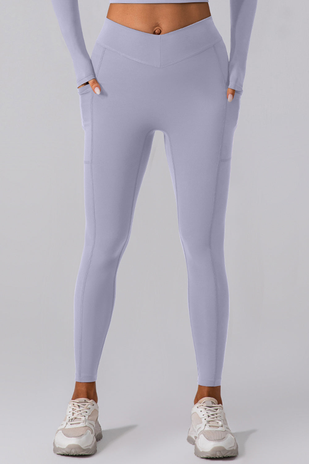 High Waist Active Leggings with Pockets Lavender