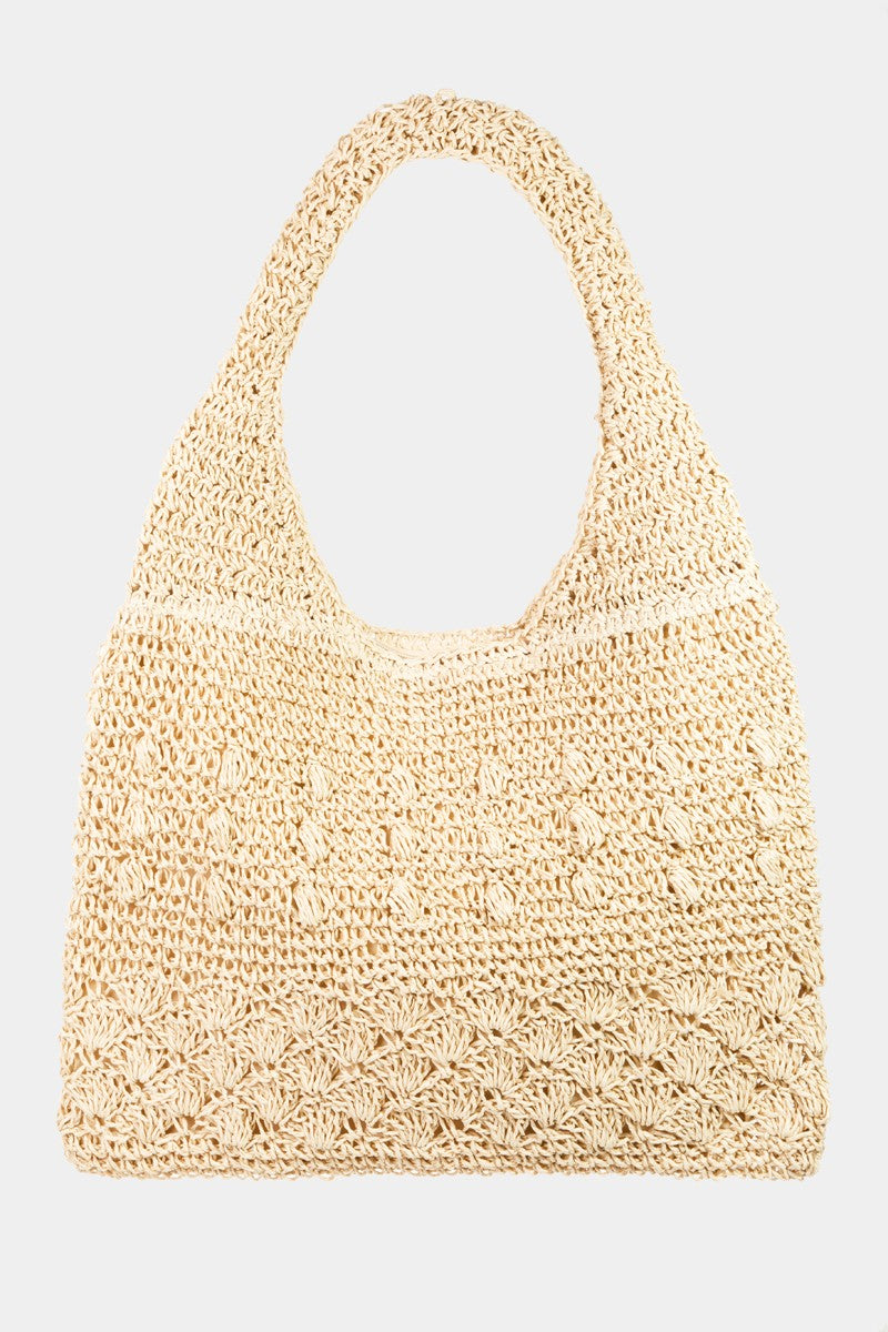 Fame Straw Braided Tote Bag IV One Size