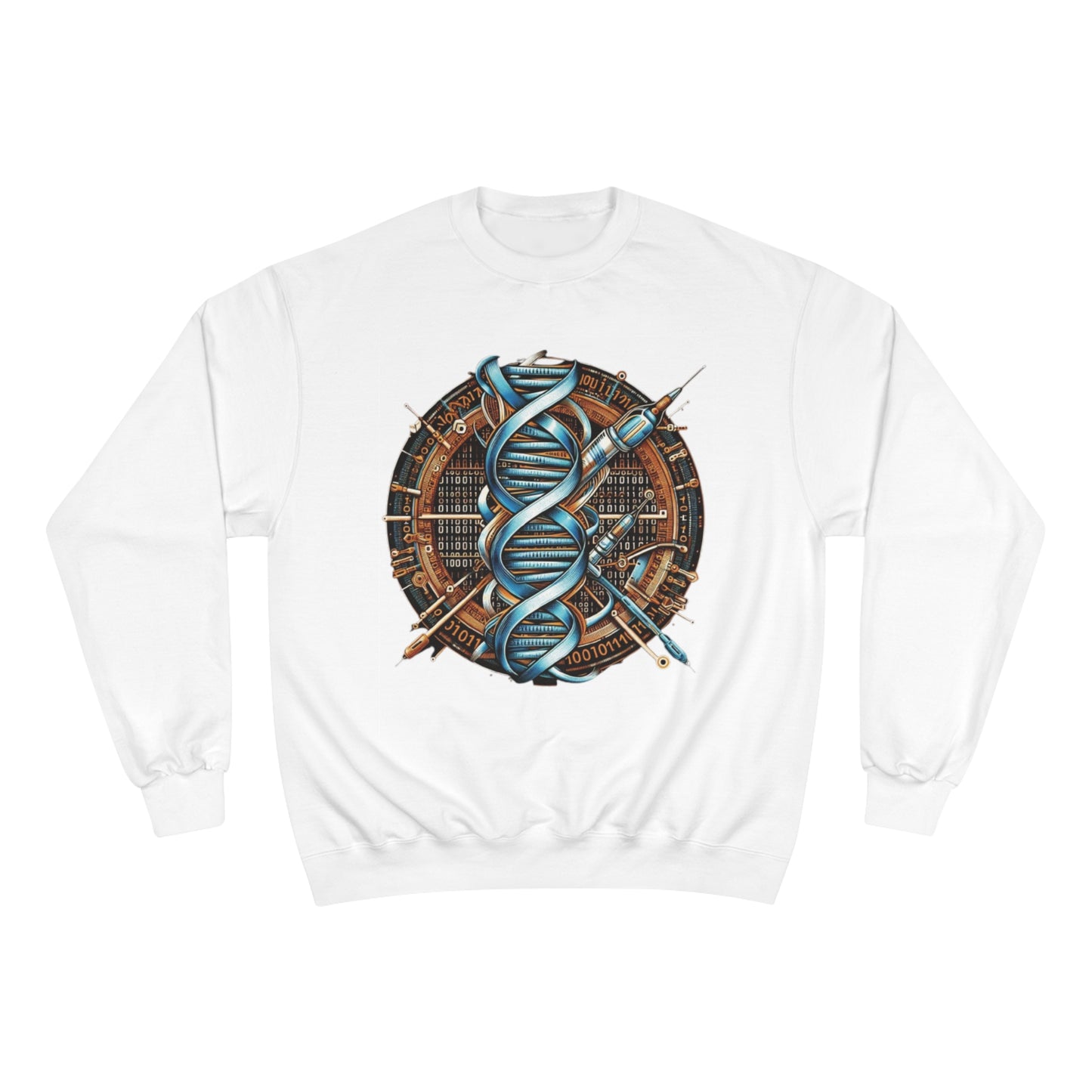 Champion Sweatshirt - Medical Data Flow Binary Stream Design White