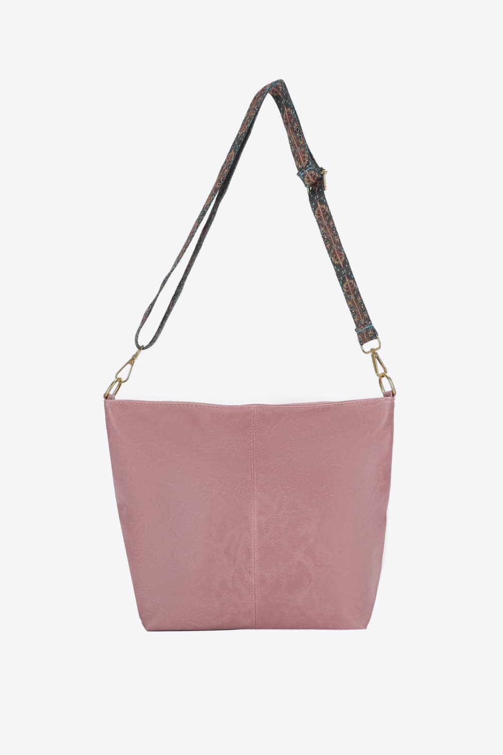 PU Leather Crossbody Bag Dusty Pink One Size