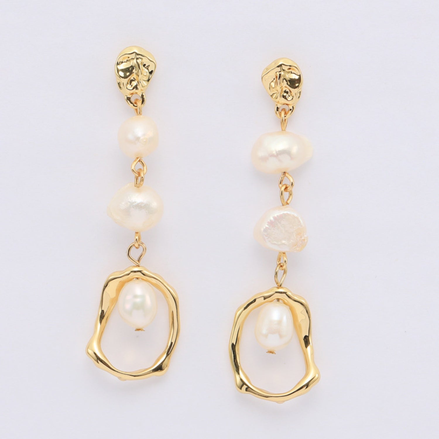 Gold-Plated Freshwater Pearl Earrings - Thandynie