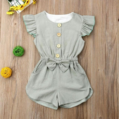 Toddler Girl Clothes Kids Baby Girls Summer Ruffles Sleeve Grey