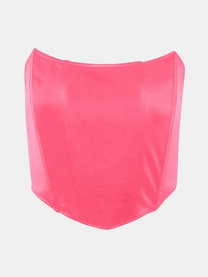 Tube Cropped Top Hot Pink