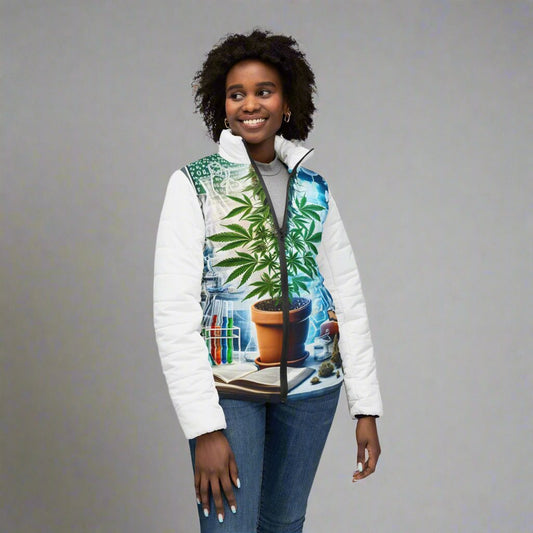 Weed and Science Lovers - Women’s Puffer Jacket (AOP)