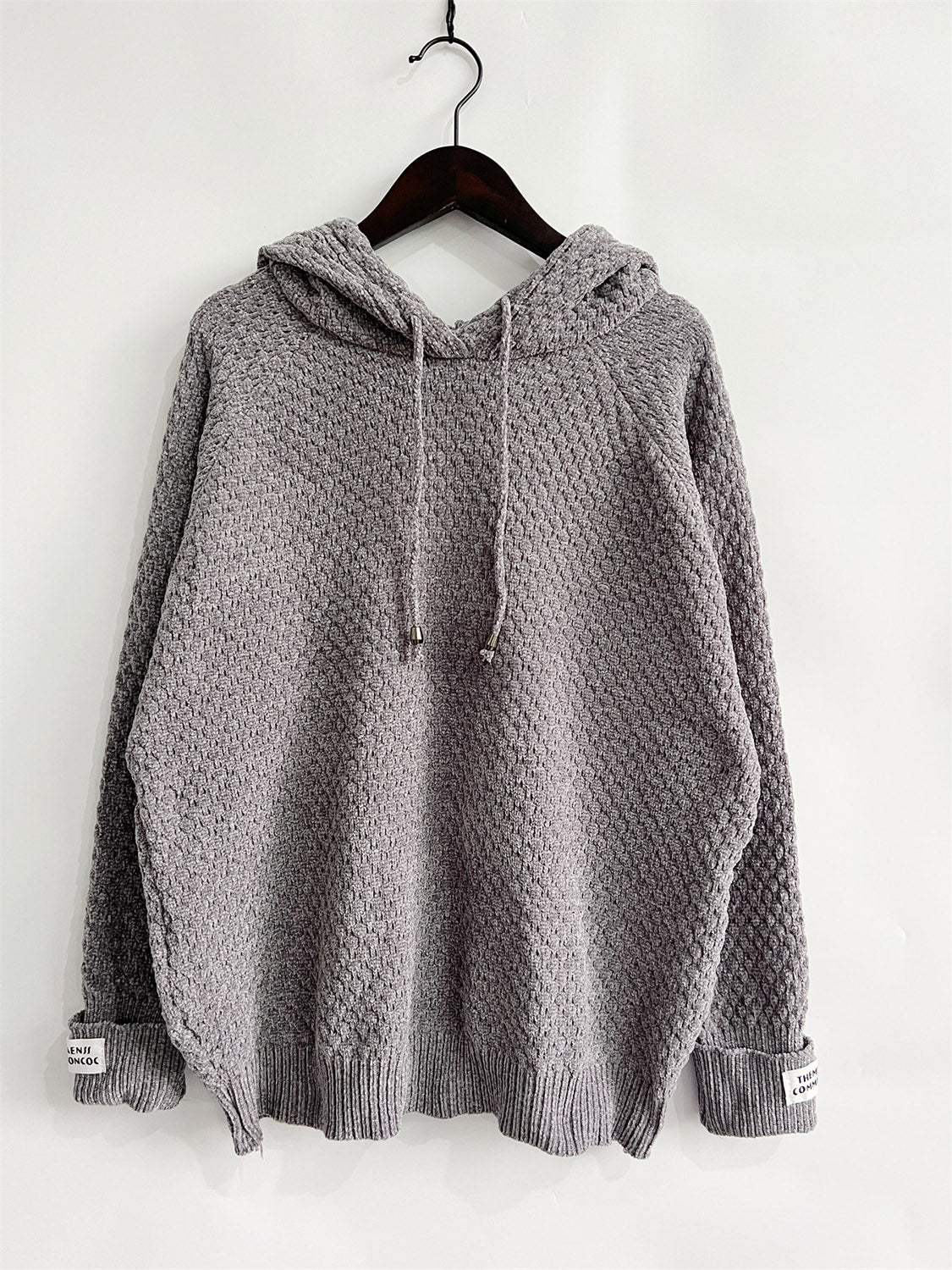 Drawstring Long Sleeve Hooded Sweater