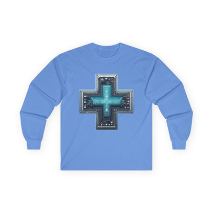 Long Sleeve Tee with Unique Technology Design – Sleek and Modern Tech-Inspired Shirt for Casual Wear and Tech Enthusiasts Carolina Blue