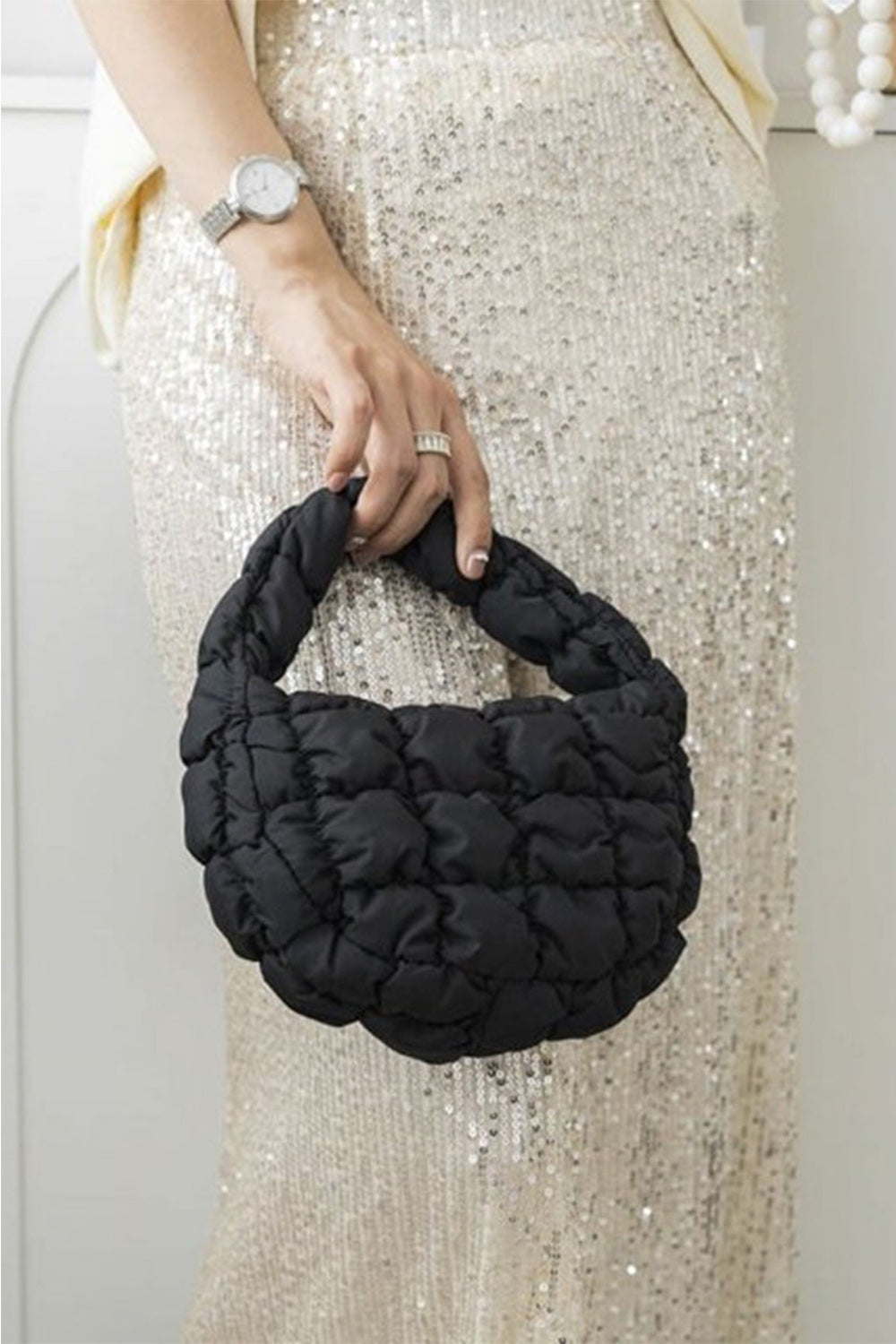 Zenana Quilted Micro Puffy Handbag - Thandynie