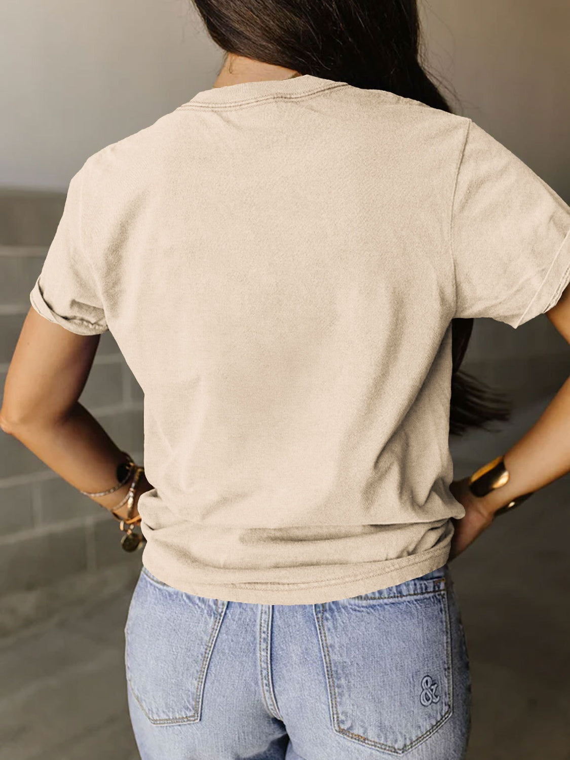 Full Size Graphic Round Neck Short Sleeve T-Shirt - Thandynie