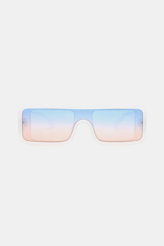 Polycarbonate Frame Rectangle Sunglasses White One Size