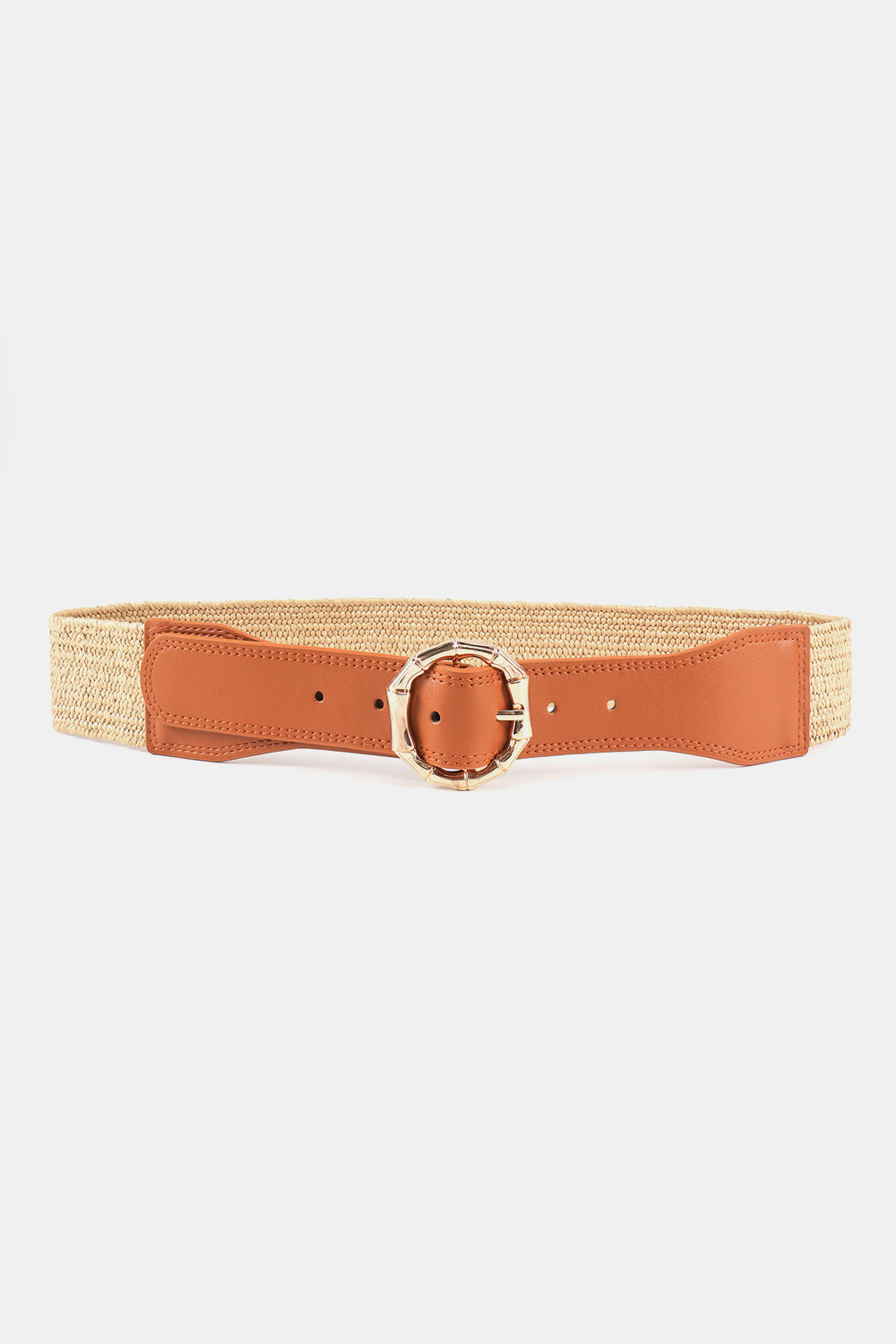 Alloy Buckle Braided Belt Caramel One Size