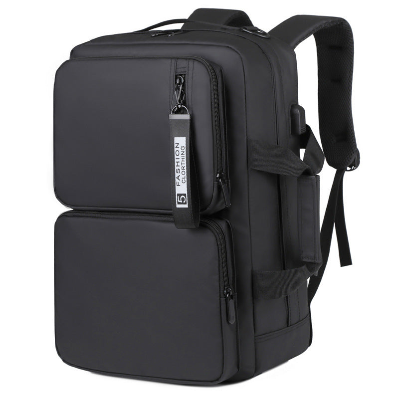 Multifunctional Backpack Large Capacity Business Laptop Bag Leisure Travel Commuter Schoolbag Portable Shoulder Bag Black