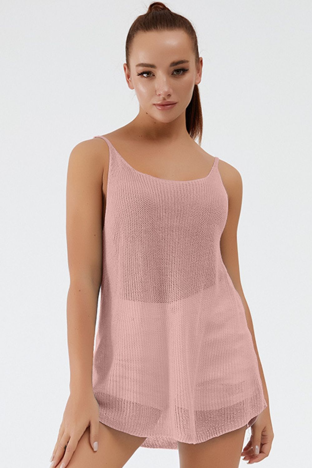 Scoop Neck Spaghetti Strap Knit Cami