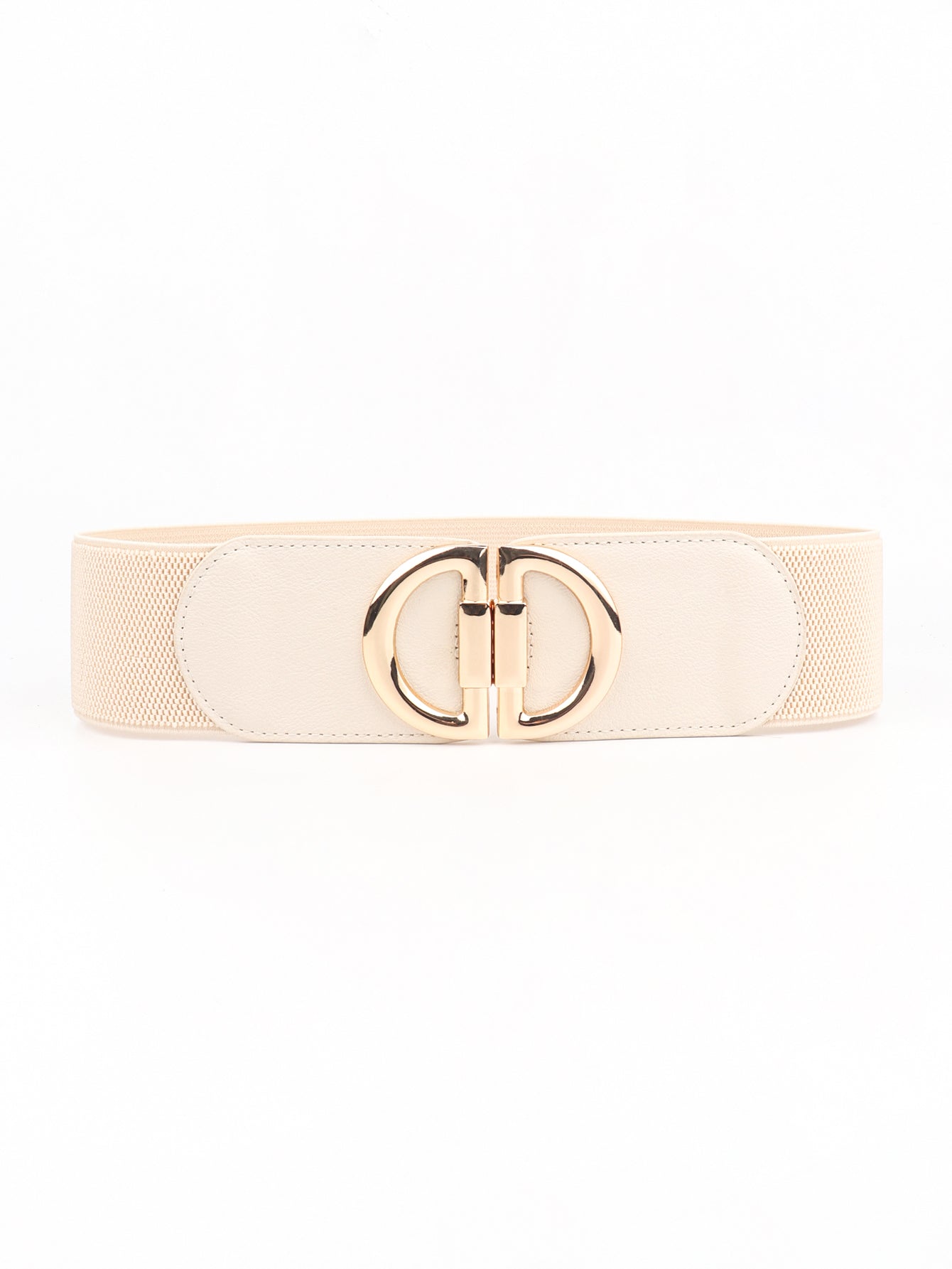 D Buckle Elastic Belt Cream One Size