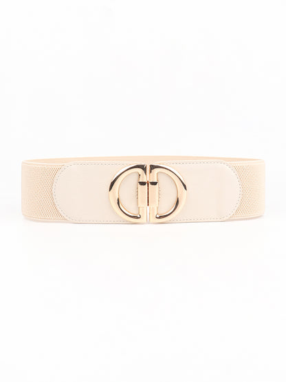 D Buckle Elastic Belt Cream One Size