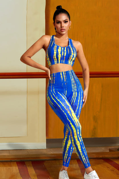 Sports Tank and Leggings Set Cobalt Blue