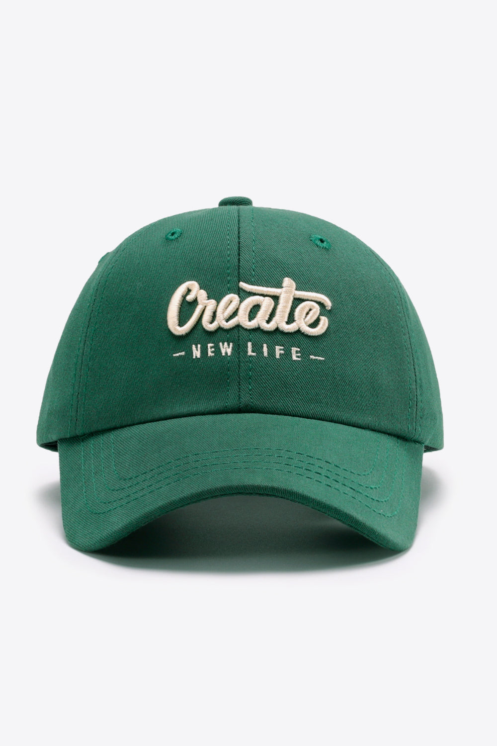 CREATE NEW LIFE Adjustable Cotton Baseball Cap Green One Size