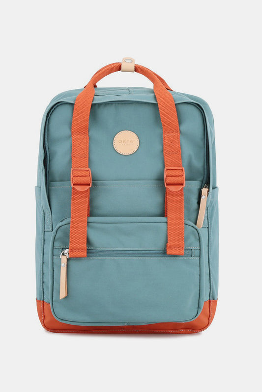 Himawari Waterproof Canvas Backpack Bag with Side Pockets Teal One Size