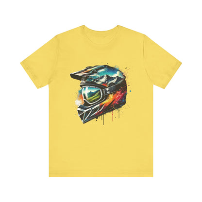 Biker Tee, Motorcycle Shirt, Rider Top, Adventure T-Shirt, Urban Style, Streetwear, Graphic Tee, Motocross Apparel, Off-Road Clothing Maize Yellow