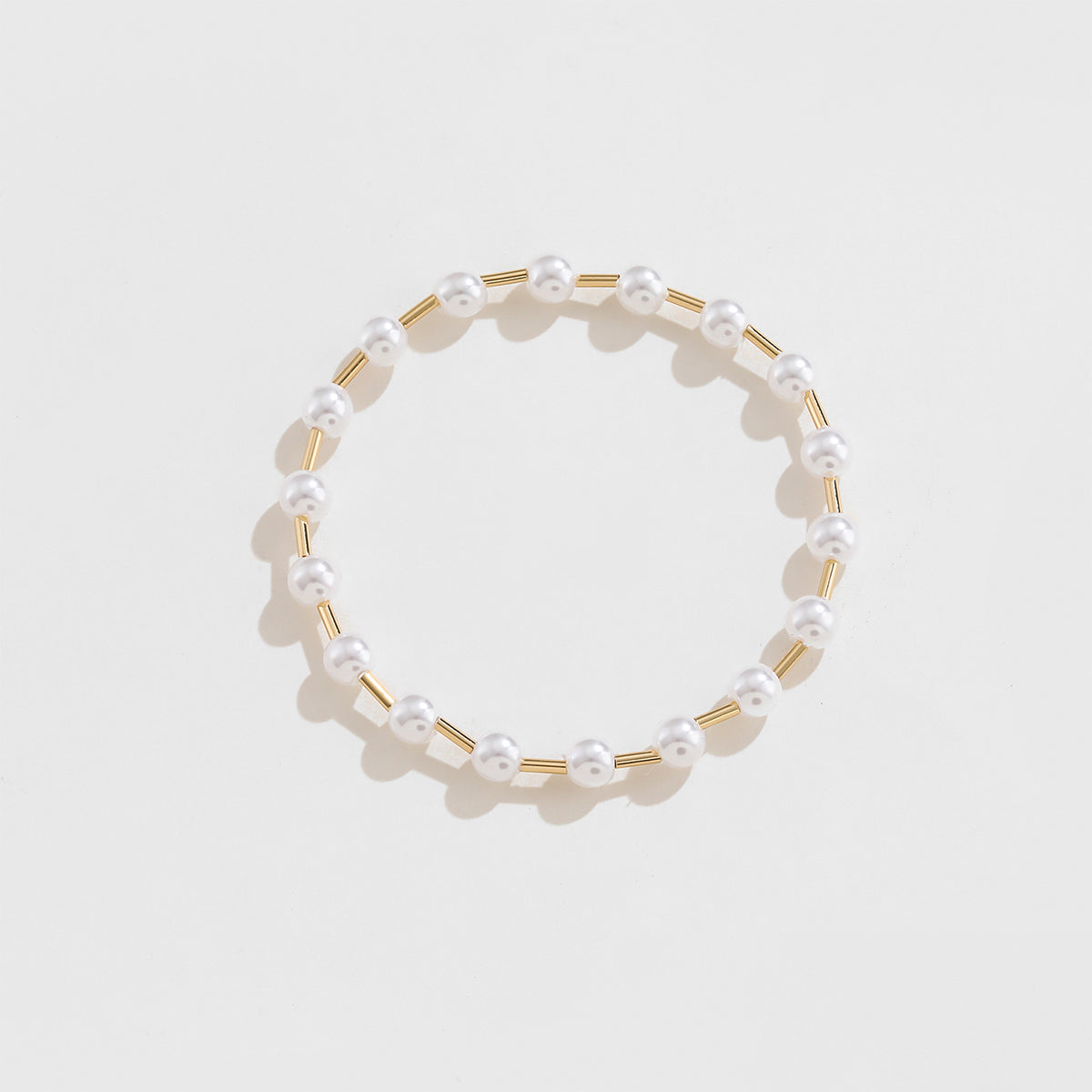 Gold-Plated Pearl Copper Bracelet Style A One Size