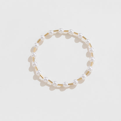 Gold-Plated Pearl Copper Bracelet Style A One Size