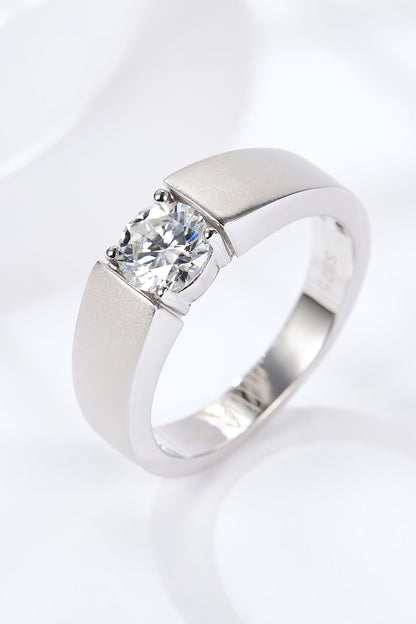 925 Sterling Silver I Carat Moissanite Ring Silver