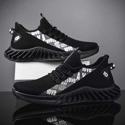 Sneakers for Men Fashion Men's Casual Sneakers Comfortable Breathable Running Tennis Shoes Black