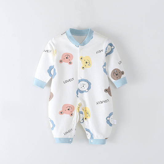 Combed Cotton Printed Newborn Clothes Boneless Jumpsuit