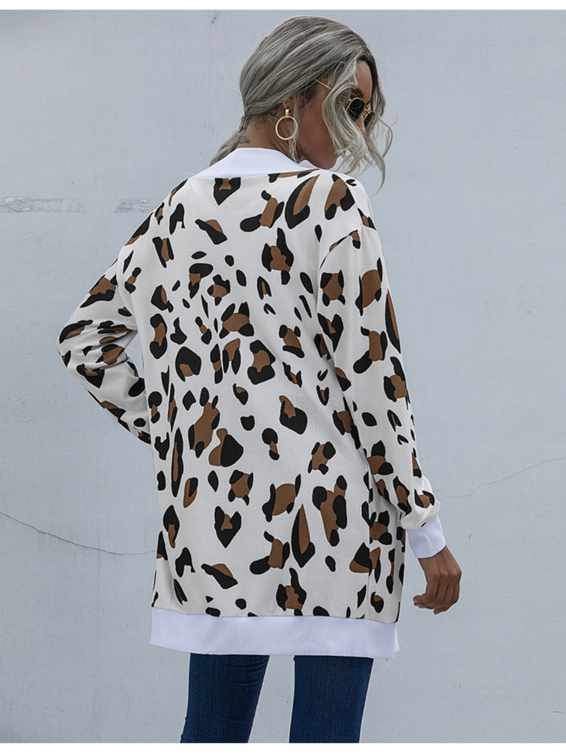 Leopard Open Front Cardigan - Thandynie