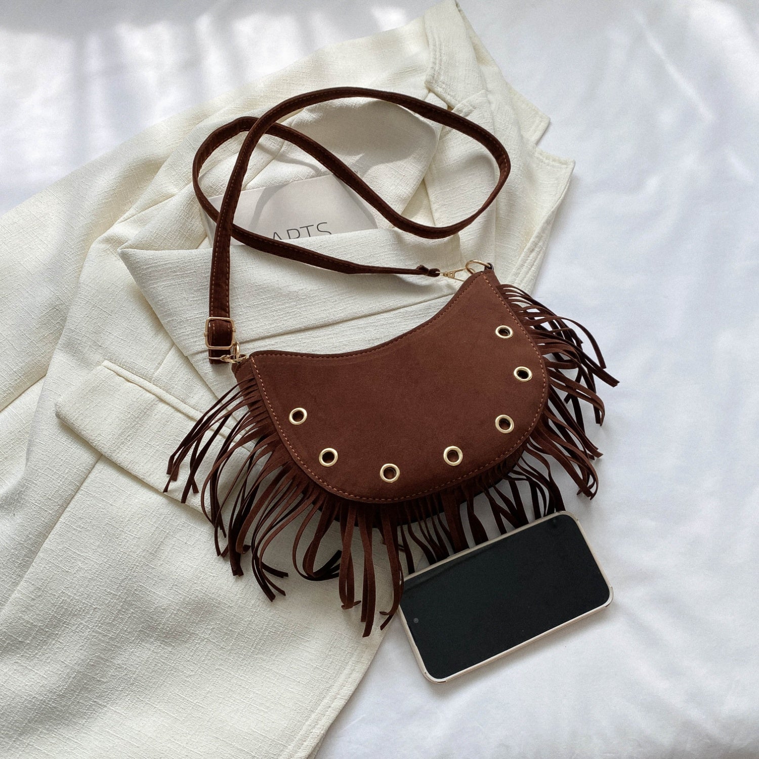 Fringe Detail Crossbody Bag - Thandynie