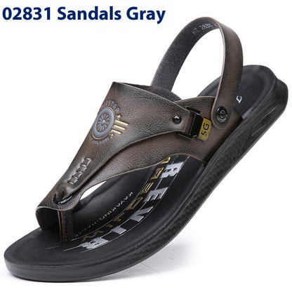 Dual-use Driving Casual Non-slip Wear-resistant Sandals For Men Gray