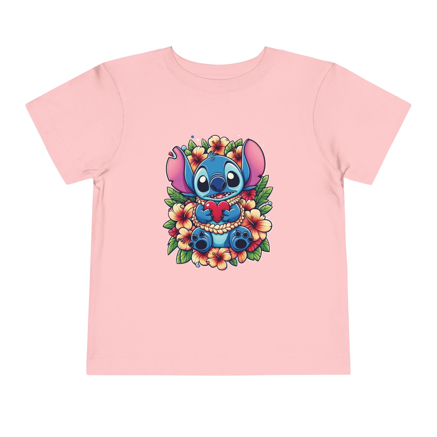 Toddler Tee, Lilo & Stitch Design, Stitch Lei Heart, Kids Shirt, Baby Tshirt, Children Clothing, Disney Gift, Ohana Love, Family Outfit Pink