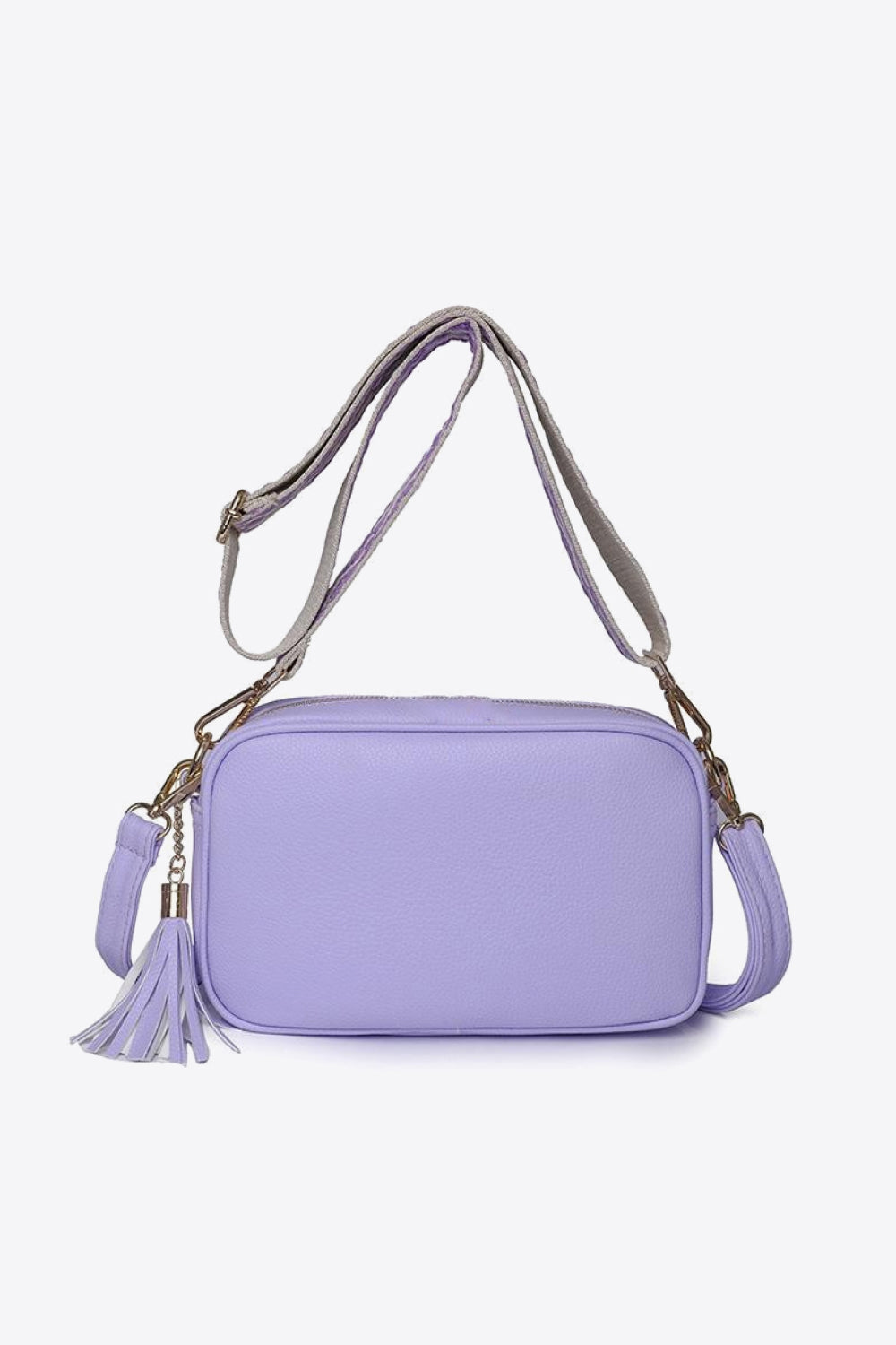 PU Leather Tassel Crossbody Bag Lavendar One Size