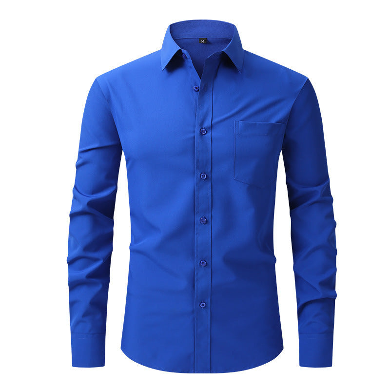 Men's Business Casual Long Sleeve Shirt W75 Sailing Blue