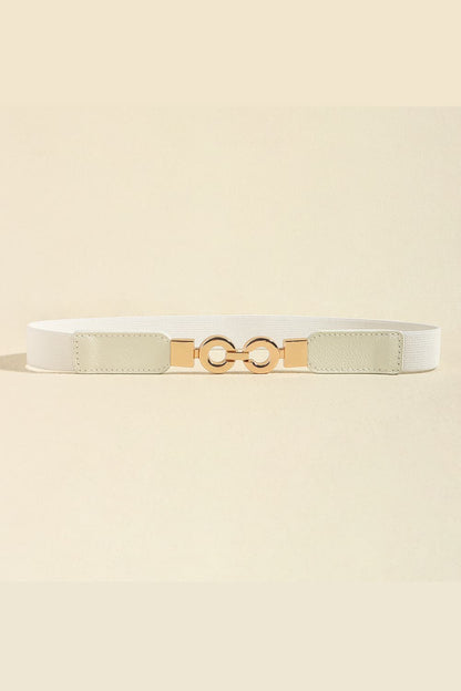 PU Leather Belt White One Size