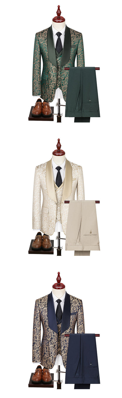 Men's Jacquard Suit Wedding Dress Suit