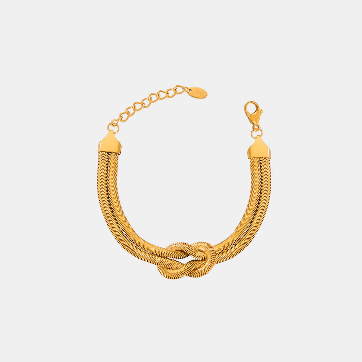 Titanium Steel Knot Bracelet Gold One Size