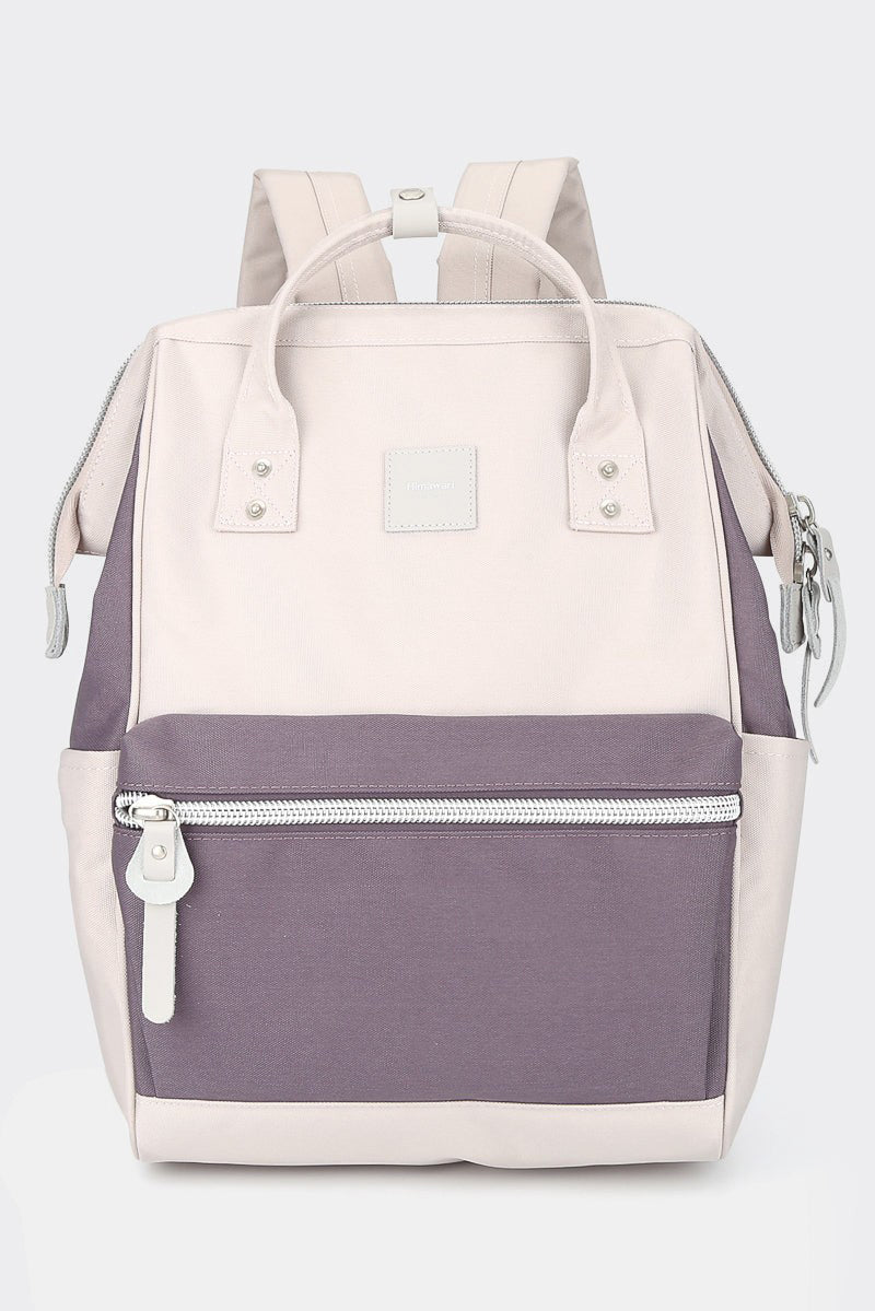 Himawari Water Resistant Canvas Backpack Bag with Side Pockets Pink Mauve One Size