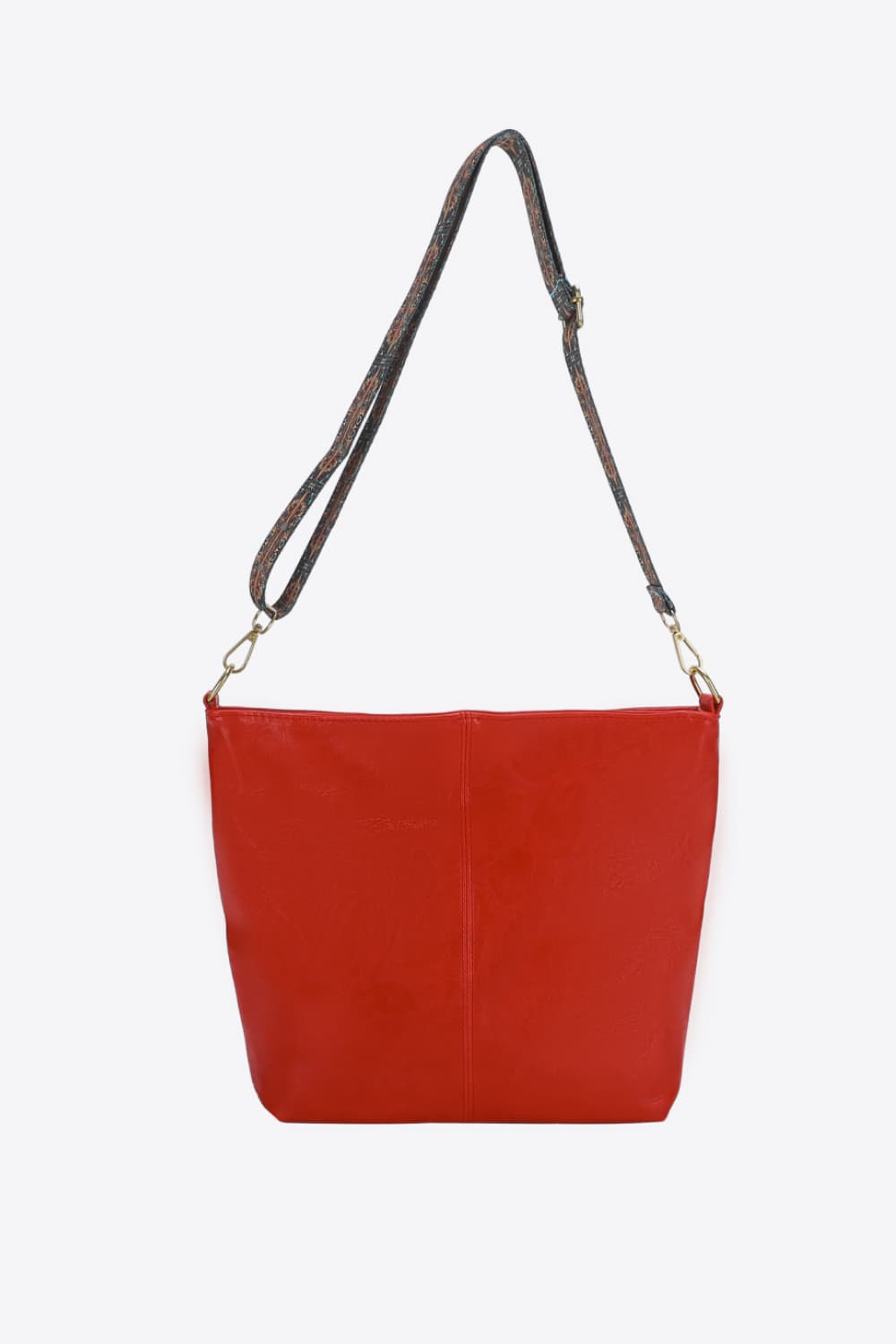PU Leather Crossbody Bag Red One Size