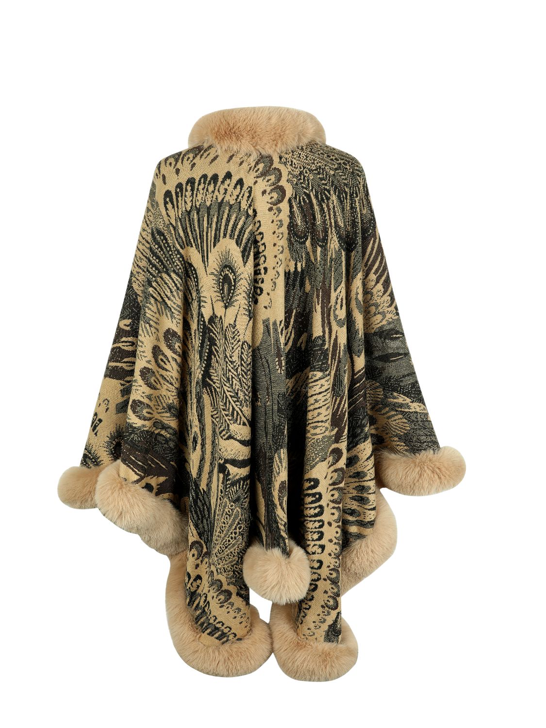 Printed Open Front Poncho - Thandynie