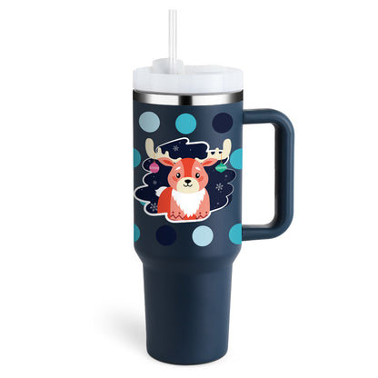 40 Oz Tumbler With Handle Straw Insulated, Stainless Steel Spill Proof Vacuum Coffee Cup Tumbler With Lid Tapered Mug Gifts For Valentine Lover Suitable For Car Gym Office Travel Christmas Blue 1200ML 1PC