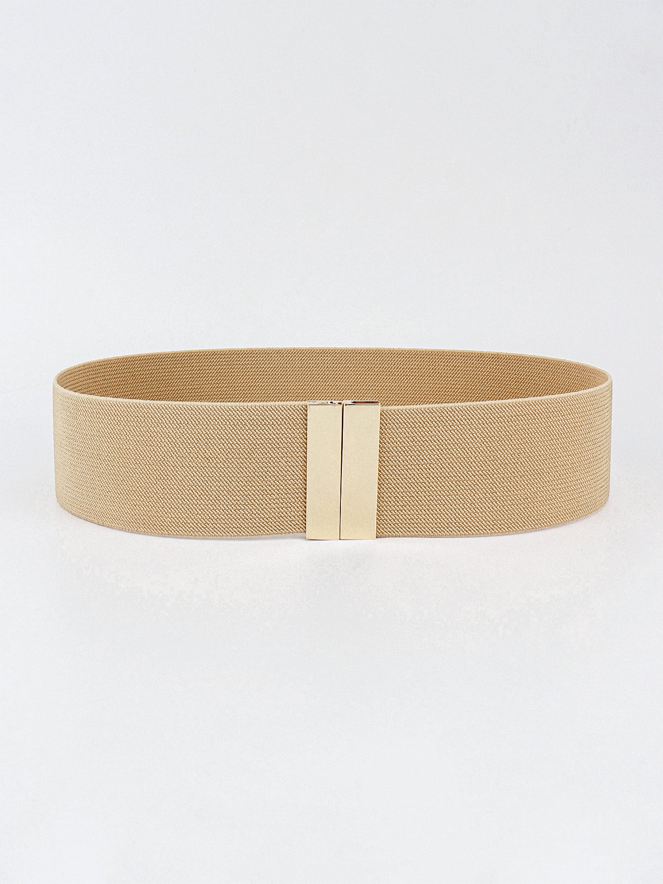 Alloy Buckle Elastic Belt Tan One Size