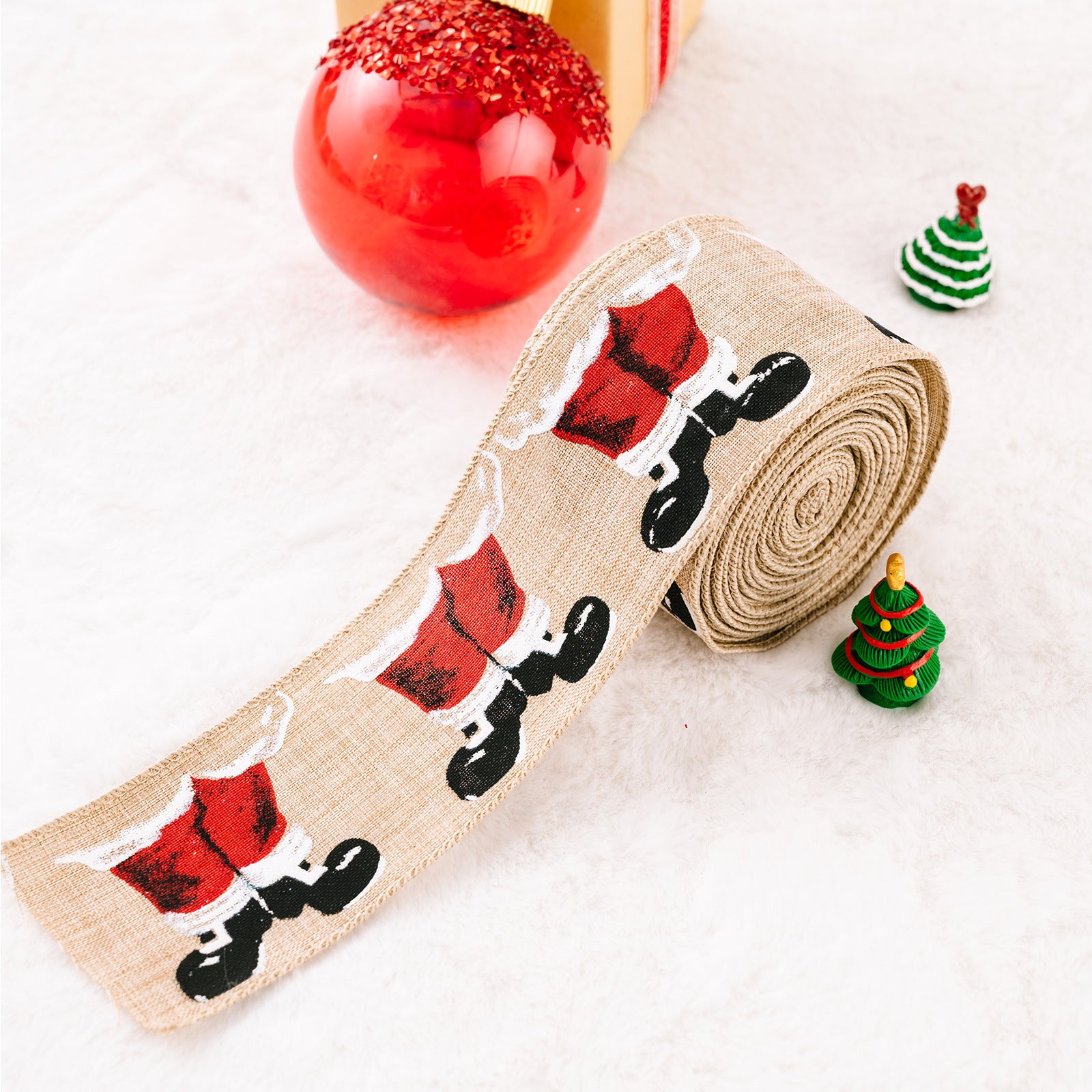 Christmas Polyester Ribbon Style E One Size