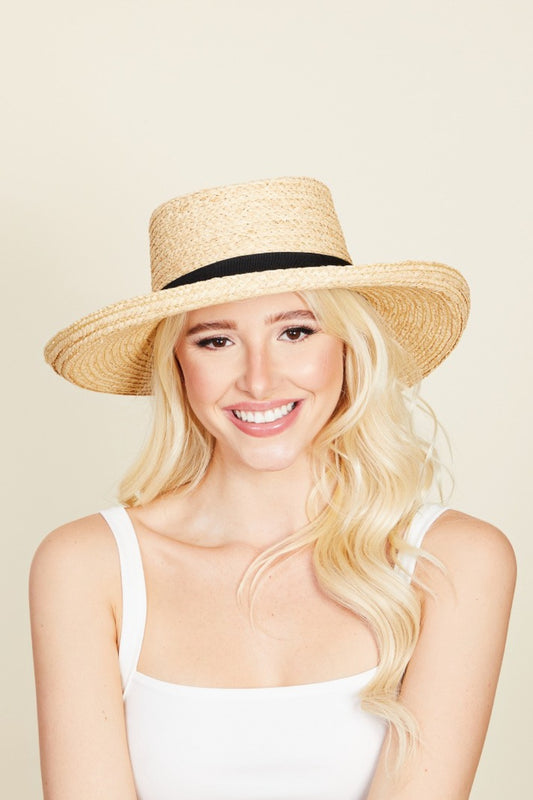 Fame Wide Brim Straw Weave Hat IV One Size