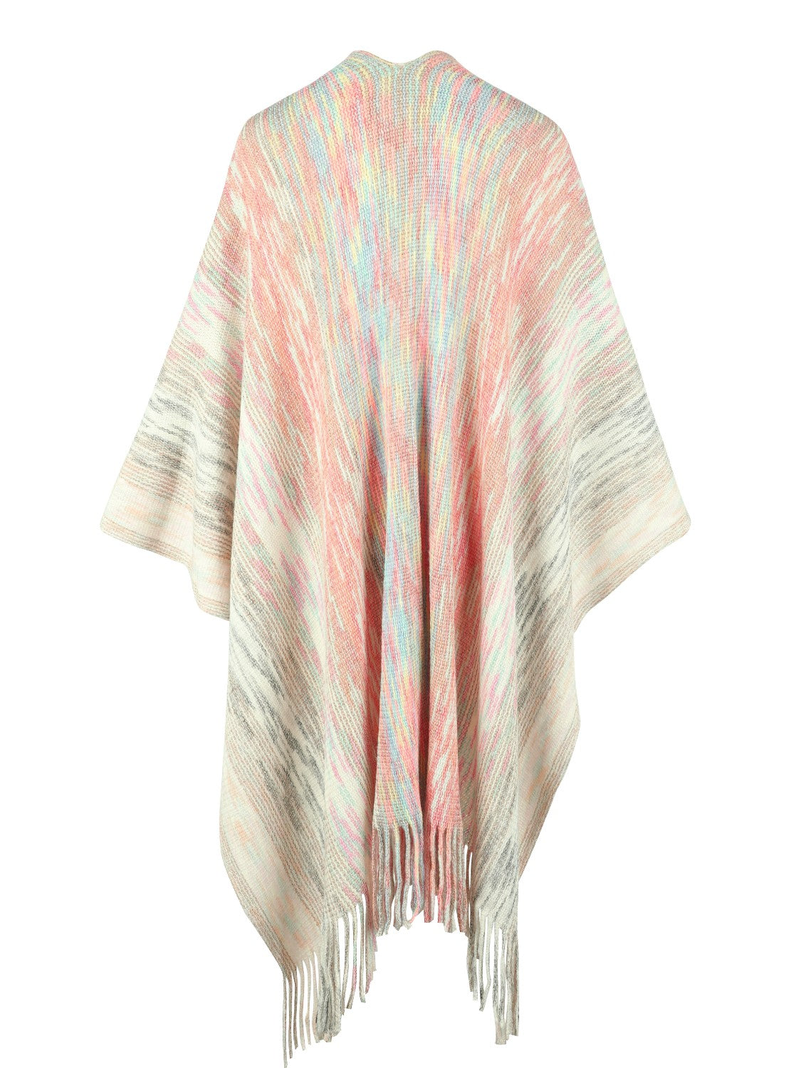 Heathered Fringe Hem Poncho - Thandynie